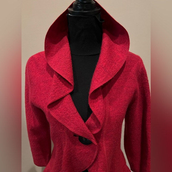 Ruby RD. Wool Orange Ruffle Jacket SzM - Picture 2 of 7